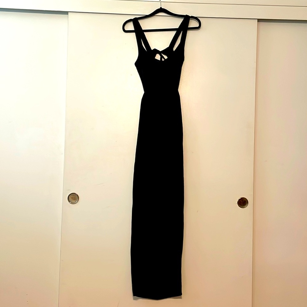 Express xsmall open back long dress.